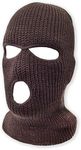 3 Hole Knitted Full Face Ski Mask Winter Balaclava Face Cover for Outdoor Sports, Brown, One Size-4X-Large