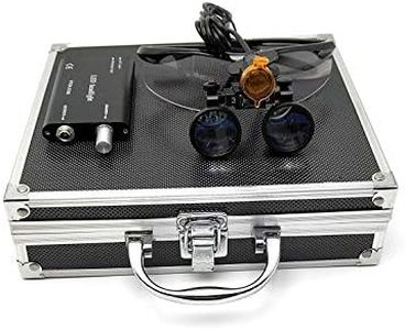 EAST Brand 3.5X 420mm Working Distance Optical Glass Surgical Binocular Loupes and LED Head Light Lamp with Filter Aluminum Box Style(Black)