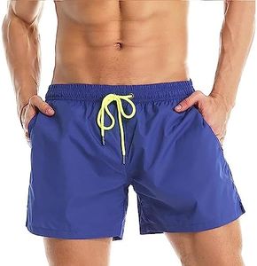 Lncropo Men's Swim Trunks Quick Dry Swim Shorts with Mesh Lining Swimwear Bathing Suits (C-Dark Blue/2, 34)