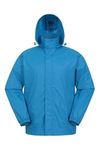 Mountain Warehouse Pakka Mens Waterproof Packable Jacket - IsoDry, Lightweight & Breathable Raincoat with Taped Seams & Packaway Bag - for Spring Summer & Travel Bright Blue L