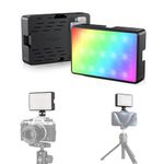 JJC Magnetic RGB Video Light, Cold Shoe Camera Light, 2600mAh Rechargeable, 63 LED CRI 95+, 2500K-8500K Dimmable, 360° Full RGB Color, 24 Effects, Must Have Accessory for Sony Canon Nikon Vlog Tiktok