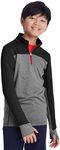 C9 Champion Boys' Performance 1/4 Zip Jacket, Smooth Pebble Gray Heather/Ebony, Extra Large