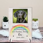 Personalised Pet Bereavement Photo Plaque with Custom Text - Available in MDF or Acrylic, Choice of Colours, 'In Loving Memory' Tribute for Pets (Mdf Wood A5 21cm x 15cm, Beige Stone)