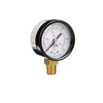 Winters PEM Series Steel Dual Scale Economical All Purpose Pressure Gauge with Brass Internals, 0-30 psi/kpa, 2" Dial Display, -3-2-3% Accuracy, 1/4" NPT Bottom Mount