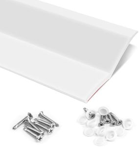 Ginchain Garage Door Seal Top and Sides - Ease of Installation Garage Door Weather Stripping Side Seal Insulation Trim Seal(White, 36FT)
