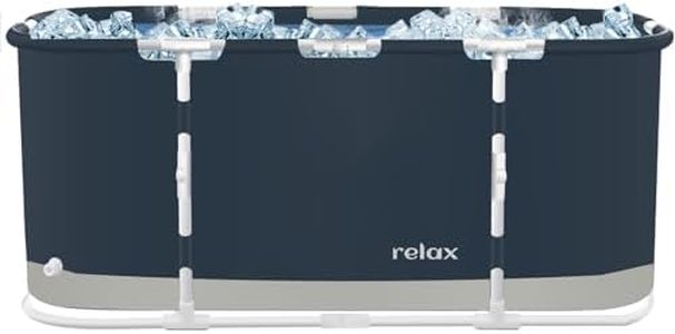 STARBRILLIANT Ice Bath Tub for Athletes, Oval Collapsible Hot Tub Portable Cold Plunge for Outdoor Garden Yard Gym, Adult Spa Freestanding Bathtub for Recovery