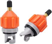 2PACK Inflatable Stand Up Paddleboard (SUP) Pump Adaptor -Universal Standard Schrader Air Valve Adapter Pumping Head Connector Converter for Inflating Boat, Kayak, Surfboard, Bed, Car Tire Orange