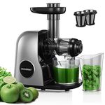 Juicer Machines, HOUSNAT Slow Masticating Juicers Whole Fruit and Vegetable, Professional Cold Press Juicer Extractor with Quiet Motor and Reverse Function Easy to Clean, Brush & Recipes Included