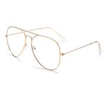 Dollger Clear Lens Glasses Metal Frame Blue Light Blocking Eyeglasses for Women Men Non-prescription