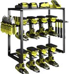 KAFAHOM Power Tool Organizer Wall Mount, Drill Holder & Cordless Tool Organizer, Premium Utility Shelf & Tool Storage Rack for Garage Organization, Great Gifts for Men-Black