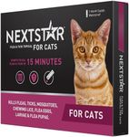 NEXTSTAR Flea and Tick Prevention for Cats, Repellent, and Control, Fast Acting Waterproof Topical Drops for Cats Over 3.5 lbs, 1 Month Dose