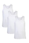 Van Heusen Men Anti Bacterial Fitted Vest-100% Combed Cotton-Pack Of 3-Moisture Wicking, Soft Handfeel_10071_White_L