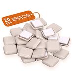 20 PCS Self-Stick Furniture Sliders,1 Inch Square Furniture Sliders for Carpet,Furniture Moving Glides for Furniture-Adhesive Carpet Sliders