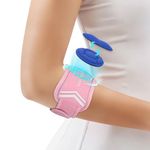 CURECARE Tennis Elbow Support Strap, Adjustable Tennis Elbow Brace for Tendonitis Pain Relief with 2 Compression Pad, Non-slip Tennis & Golfers Elbow Support for Women, Epicondylitis Clasp, Pink