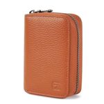 GADIEMKENSD Large Capacity Credit Card Holder Wallets with RFID Blocking Leather Zipper Wallet for Women Men Travel Business Money Clip Cash Keychain ID Card Case Ladies Coin Purse Orange