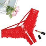 Avidlove Lace Cheeky Underwear for Backless Thong Panties Low Rise Hipster Panty Red