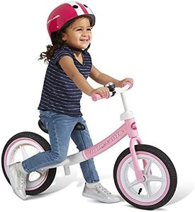 Radio Flyer Air Ride Balance Bike, Toddler Bike, Ages 1.5-5 Pink, White