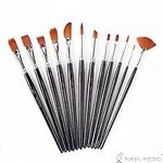 RAYLINEDO® 12 Pcs Multifunctional Nylon Paint Brushes Artist Paint Brushes Set Art Painting Supplies for Acrylic Watercolor Oil Painting