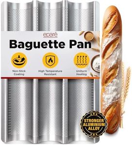 Eparé French Baguette Bread Pan for Baking - 15" x 5" Non Stick French Bread Baking Pan - Perforated Long Italian Bread Pan - Baquette Baking Pan Tool - US Company
