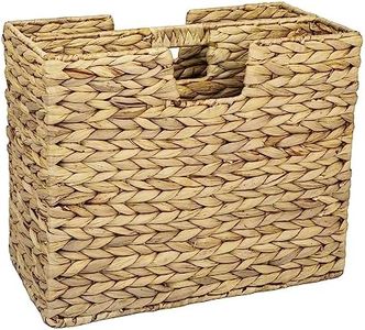 HMF Revistero trenzado de jacinto de agua, 2 compartimentos, 40 x 20 x 33 cm