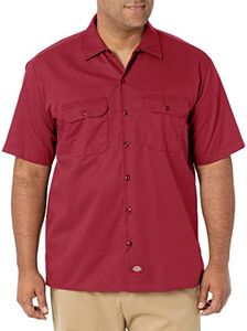 Dickies Men's Short-sleeve Work Shirt, English Red Heather, Small