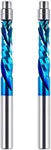 2PCS Sprial Flush Trim Router Bit Compression Cutting with Coating 1/4" Shank 1-1/8" Cutting Length Up Down Carbide Mill for Woodwork Template
