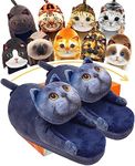 Cute Cat fuzzy Plush Home Soft comfy Slippers for women,bedroom pillow slippers,house shoes for women,funny gift ideas, for women,gift ideas, for women (British Shorthair)