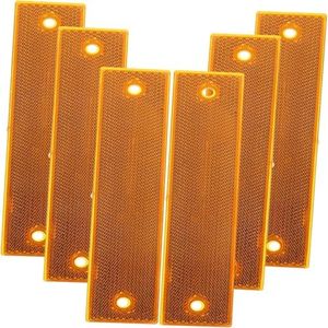 Liahelianx 6pcs Reflective Trail Markers High Visibility Reflective Road Pavement Markers for Driveway Street Highway Safety (Yellow)