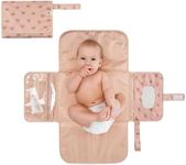 Portable Diaper Changing Pad, Foldable Waterproof Baby Change Pad for Newborn Girl & Boy with Smart Wipes Pocket (Boho Rainbow)