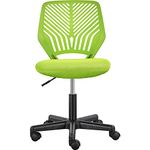 Yaheetech Office Desk Chair Adjustable Computer Chair Armless Swivel Chair with Rolling Wheels and Lumbar Support for Home Office Study and Work, Green