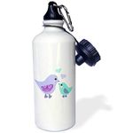 3dRose 7480_1 wb_120281_1 Water Bottle, Aluminum, White