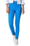 Roman Originals Jeggings for Women UK Jean Ladies Stretchy Trousers Denim Leggings High Waist Rise Pull On Skinny Straight Leg Cotton Pants Flattering Smart - Fluorescent Blue (31 in) - Size 14