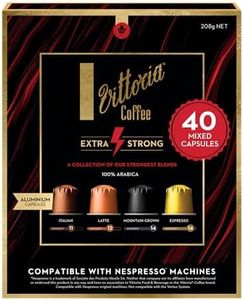 Vittoria Coffee Extra Strong 100% Arabica Nespresso Compatible Coffee Pods. 40 Mixed Capsules Featuring 4 of Our Strongest Blends - 40 Pack