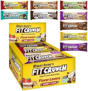 FITCRUNCH Snack Size Protein Bars, Designed by Robert Irvine, 6-Layer Baked Bar, 3g of Sugar, Gluten Free & Soft Cake Core (9 Count, Flavor Lovers)