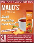 Maud's Instant Peach Tea (Insta Just Peachy), 26ct. Solar Energy Produced Single Serve Peach Flavored Tea Instant Travel Stick Packs, Instantly Hot or Iced Tea, 100% California Tea Blend