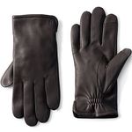 Lands' End Men's Cashmere Lined EZ Touch Leather Glove, Brown, Large