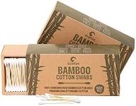 Bamboo Cotton Swabs 1000 Count | Biodegradable & Organic Wooden Cotton Buds | Double Tipped Ear Sticks | 100% Eco-Friendly & Natural! | Perfect for Ear Wax Removal, Arts & Crafts, Fine Cleaning
