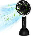 One94Store Portable Compact USB Mini Hand Fan With Powerful Brushless Motor, 3 Speed, 1200mAh Rechargeable Battery(Up to 4Hrs) Ideal for Office, Kitchen, Outdoor, Makeup & Travel Use (Black, X1) 22 mm