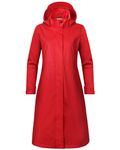 rhythm of the rain Raincoat Women's Long Windbreaker Women's Waterproof Rain Jacket Women's Lined Women's Parka Outdoor, red, 10