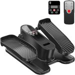 Under Desk Elliptical Machine, Electric Seated Leg Exerciser for Seniors, Adjustable Speed & Low-Impact Design, Quiet Portable Trainer with Remote Control for Home Office (Black-T3)