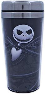 Silver Buffalo Disney Nightmare Before Christmas The Pumpkin King Jack Evil Smiling Stainless Steel Travel Mug, 16 Ounces