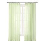 ChadMade Indoor Outdoor Solid Sheer Curtain Pinch Pleat Kiwi 100" W X 102" L Wide Opulent Voile Drapes (1 Panel)