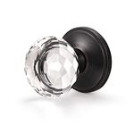 GOLDENTIMEHARDWARE Dummy Crystal Style Door Knobs with Round Rosette,Oil Rubbed Bronze Diamond Glass Doorknobs, Closets and Hallway Door Hardware