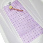 Wimaha Non-Slip Bath Mat,Extra Long Bathtub Mat,200 Suction Cups Shower Mat,BPA,Latex Free,Mildew Resistant,Machine Washable-Safe,pebble design,Durable & Comfortable for Bathroom,100x40cm,Clear Purple