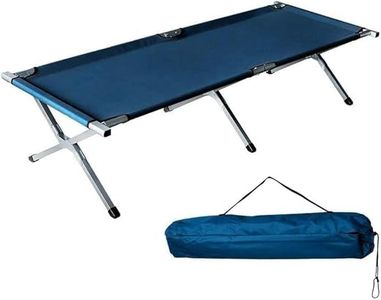 Keshmart Steel Heavy Duty Lightweight Folding Camping Cot Bed, Foldable Portable Sleeping Cot for Adult, Patio, Beach, Hiking, Camping, Travel, Office Nap, Outdoor, Indoor, 7 Centimeters