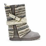 Muk Luks Women's Nikki Belt Wrapped Boot, Grey, 7 M US