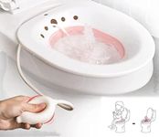 Anugrah Sitz Bath Toilet Seat with Flusher, Folding Sitz Bath Tub for Pregnant Women, Postpartum Care, Hemorrhoids Recovery, Vaginal/Anal Inflammation Treatment -Portable Perineal Soaking Basin