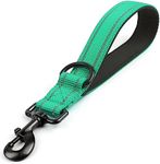 Joytale Strong Short Dog Leash 12 Inch, 1.2 Inch Wide Heavy Duty Traffic Leash for Dogs with Padded Handle, Short Leash for Dog Training Control, Reflective Leashes for Medium and Large Dogs, Teal