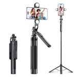 Kinsound Long Selfie Stick with 2 Light & Reinforced Tripod Stand, 71" Bluetooth Selfie Stick with 360° Rotation Remote Stand Balance Handle for iPhone,Gopro Vlogging Overhead Shooting