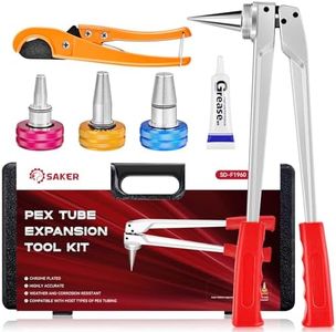 Saker PEX Tube Expansion Tool Kit | PEX-A Expansion Tool with 1/2'', 3/4'',1'' Expansion Heads | Mannual Expander Tool Kit SD-F1960 Standard PEX Coupling